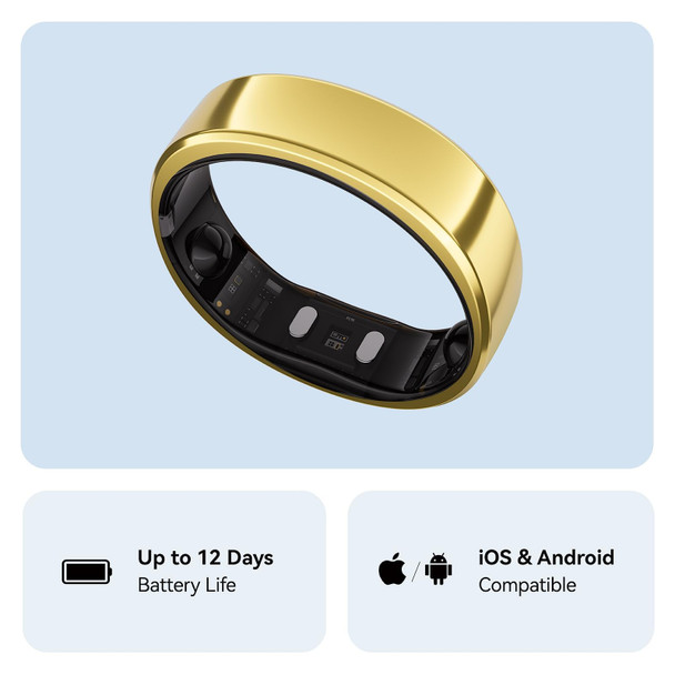 RingConn Gen 2 Smart Ring Gold Size 7 Health Fitness Sleep Tracker Titanium