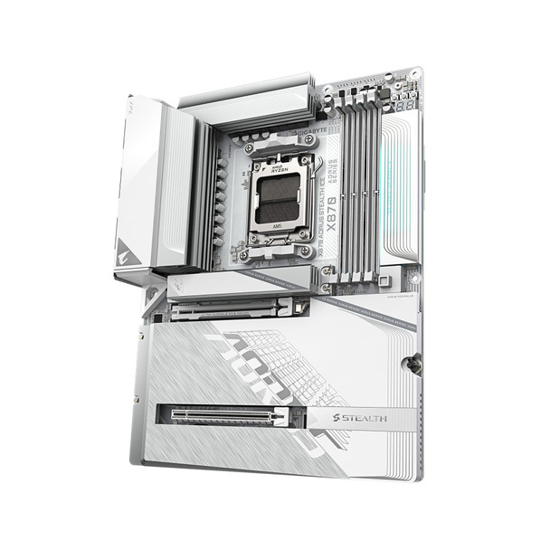 Gigabyte X870 AORUS STEALTH ICE AMD AM5 DDR5 Wi-Fi 7 White ATX Motherboard 