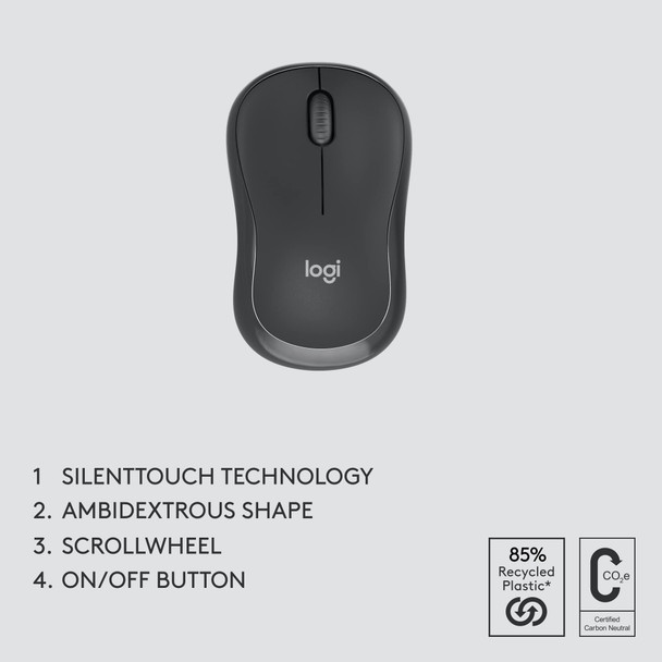 Logitech MK370 Wireless Keyboard & Mouse Set UK Layout Graphite