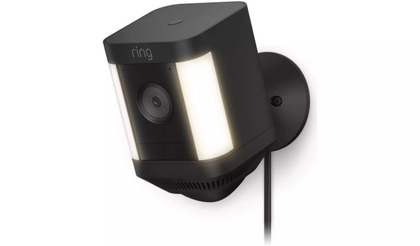 Ring Spotlight Cam Plus Plug-In Smart Outdoor Security Camera 1080p HD - Black