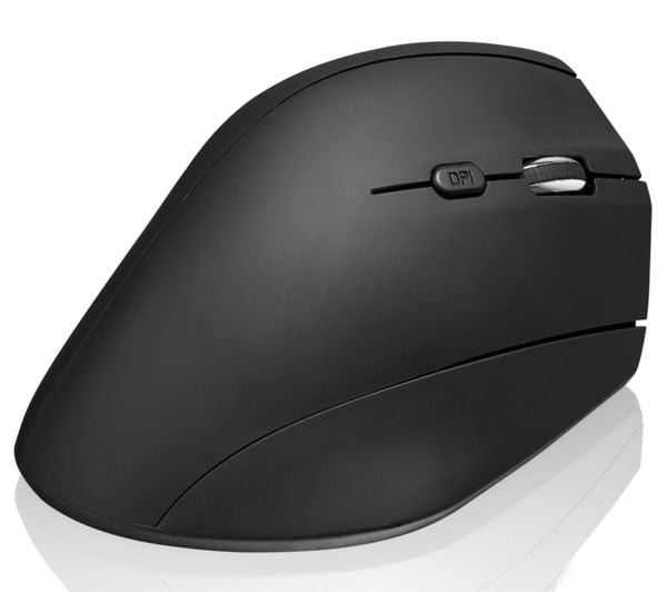 Sandstrom SEGWM19 Wireless Optical Ergonomic Mouse Black Adjustable DPI 6-Button