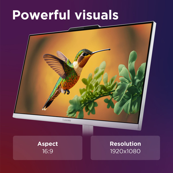 Lenovo A100 23.8" All-in-One PC i3-N305 8GB RAM 512GB SSD Windows 11 Home Grey