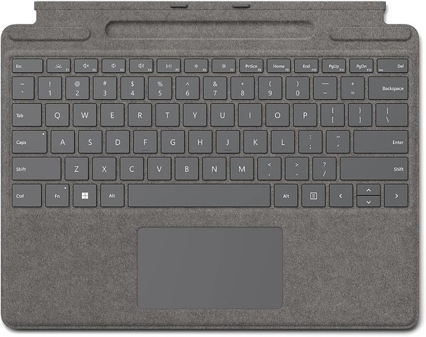 Microsoft Surface Pro Signature Keyboard Platinum UK Layout with Pen Storage