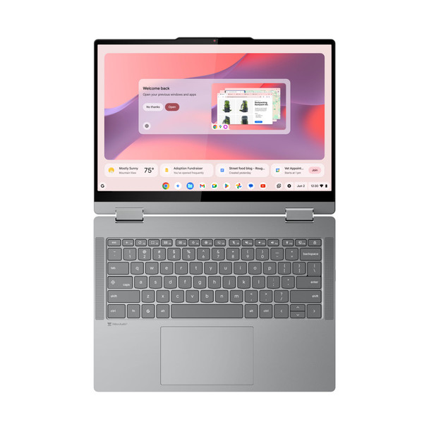 Lenovo Chromebook Plus 14 2-in-1 Touch Laptop Intel 8GB RAM 256GB SSD Grey