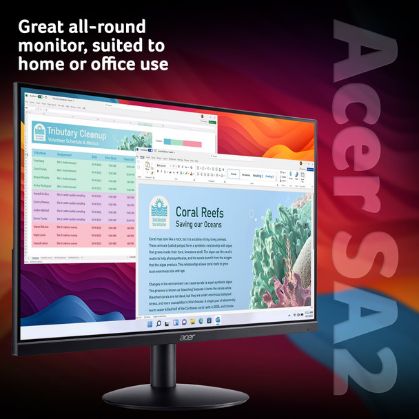 Acer SA242YH1 23.8" Full HD 100Hz VA Monitor HDMI VGA PC Laptop Screen Display