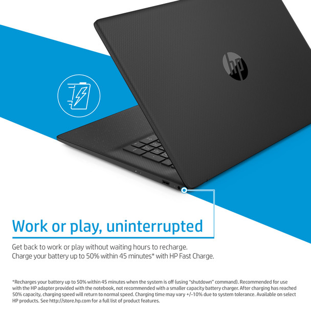 HP 17.3" FHD Laptop Intel Pentium 4GB RAM 128GB SSD Windows 11 Black Notebook