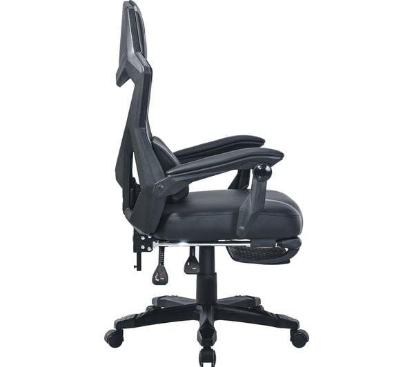 ADX Ergonomic Y 24 Gaming Chair Black Grey PC Computer Desk Seat Footrest