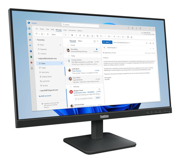 Lenovo ThinkVision S24-4e 23.8" Full HD IPS Monitor 100Hz HDMI VGA PC Laptop