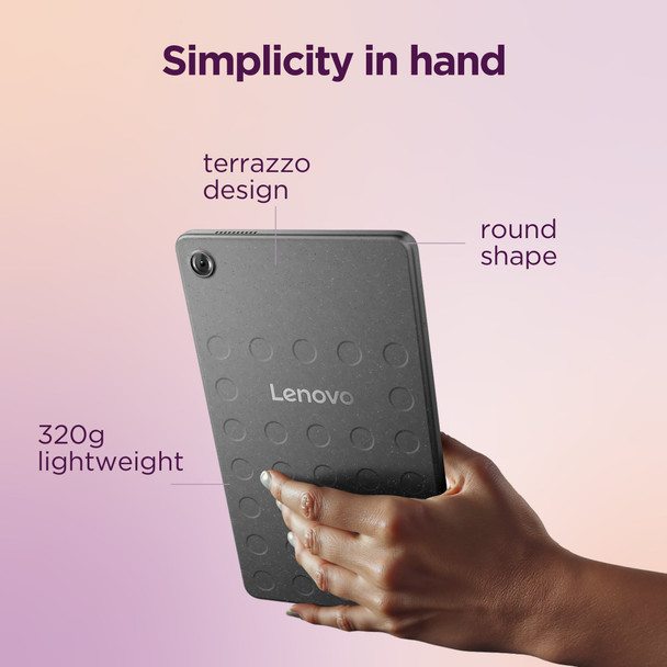Lenovo Tab One 8.7" HD Tablet 64GB 4GB RAM Android 14 Wi-Fi Luna Grey