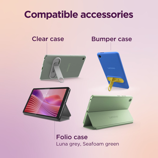 Lenovo Tab One 8.7" HD Tablet 64GB 4GB RAM Android 14 Wi-Fi Luna Grey