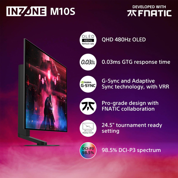 Sony INZONE M10S 27" OLED QHD Gaming Monitor 480Hz 0.03ms G-Sync for PC PS5 – image 2