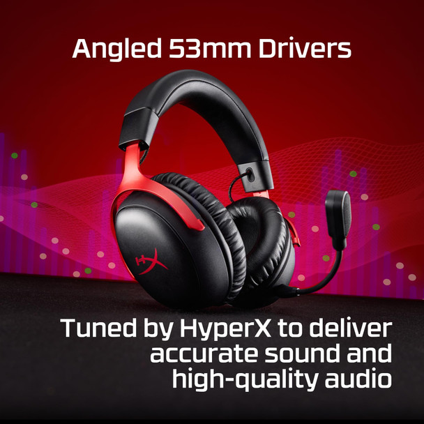 HyperX Cloud III S Wireless Gaming Headset Black Red for PC PS5 Switch Mobile