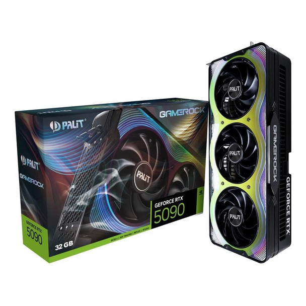 Palit GeForce RTX 5090 GameRock 32GB GDDR7 Graphics Card Tri Fan PC Gaming