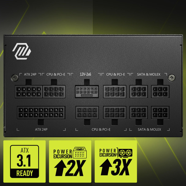 MSI MAG A750GL PCIE5 750W 80+ Gold Fully Modular ATX 3.0 Gaming PSU