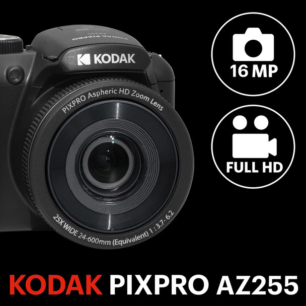 Kodak Pixpro AZ255 Digital Bridge Camera Black 16MP 25x Optical Zoom Full HD – image 2