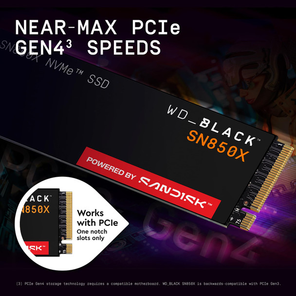 WD_BLACK SN850X 4TB NVMe SSD M.2 2280 PCIe 4.0 Internal Solid State Drive PC PS5