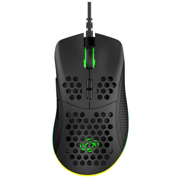 NOS M-600 V2 Ultralight RGB Optical Gaming Mouse Black 7200 DPI Wired 