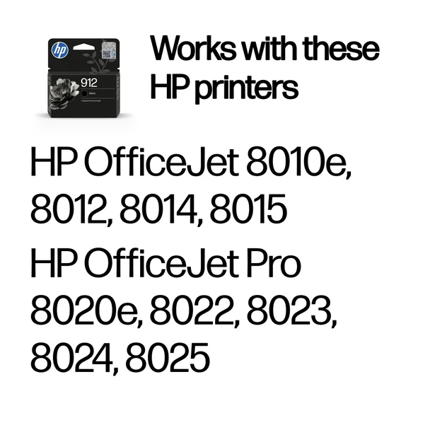 Genuine HP 912 Black Ink Cartridge for OfficeJet Pro 8020 8022 8024 8025 8010
