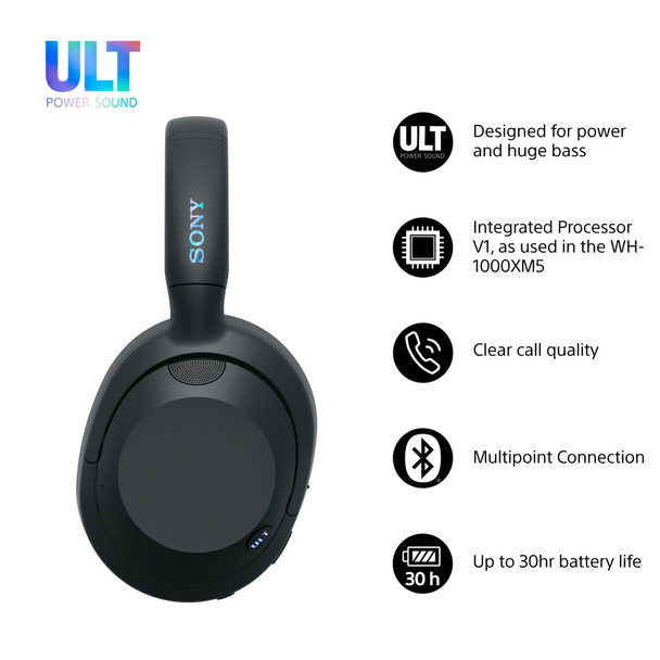 Sony ULT WEAR Wireless Noise Cancelling Over-Ear Bluetooth Headphones Black