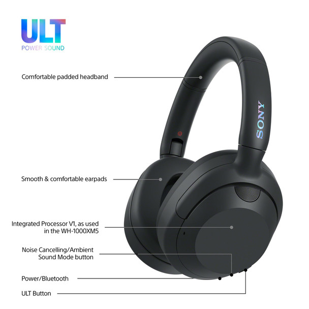 Sony ULT WEAR Wireless Noise Cancelling Over-Ear Bluetooth Headphones Black – image 9