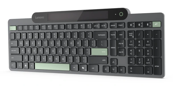 Lenovo Self-Charging Bluetooth Wireless Keyboard UK Layout Multi-Device PC Mac