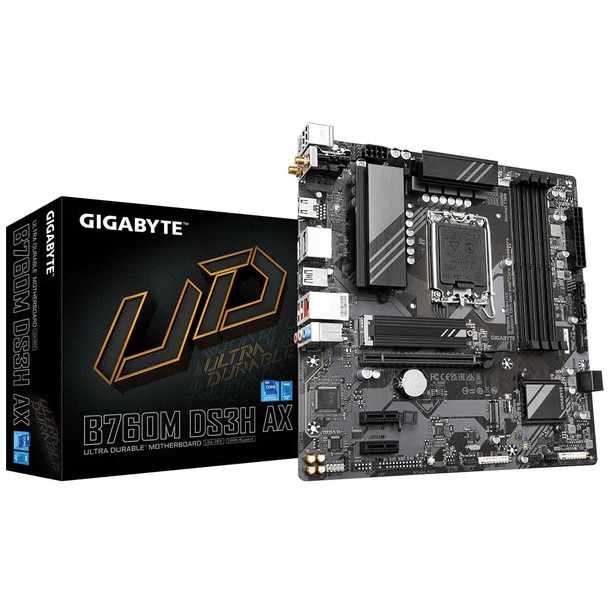 Gigabyte B760M DS3H AX Intel LGA 1700 mATX Motherboard DDR5 Wi-Fi 6E 2.5GbE LAN