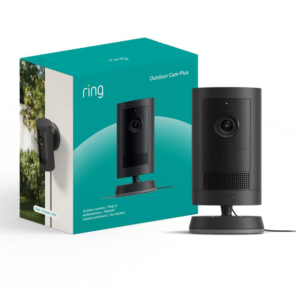 Ring Outdoor Camera Plus Plug-In 2K WiFi Smart Security Camera Black – image 2