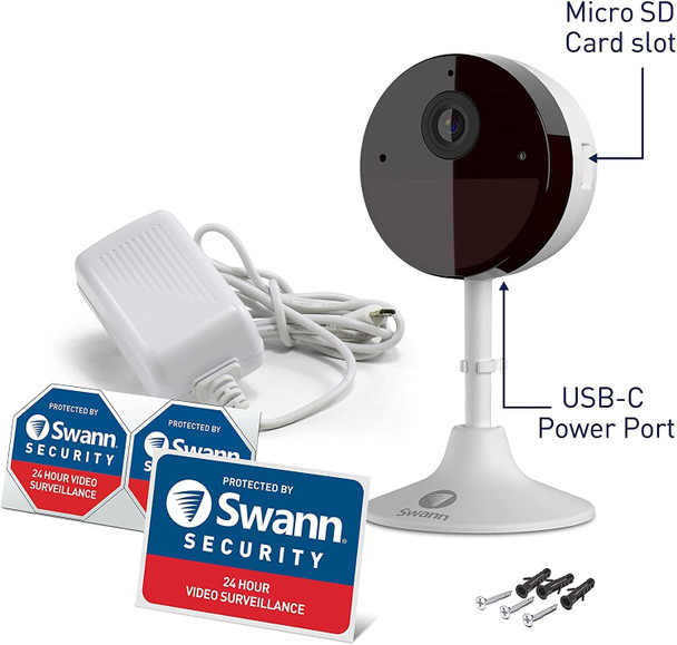 Swann SWIFI-2KICAM-EU 2K Indoor Smart Wi-Fi Security Camera 2-Way Audio White – image 2