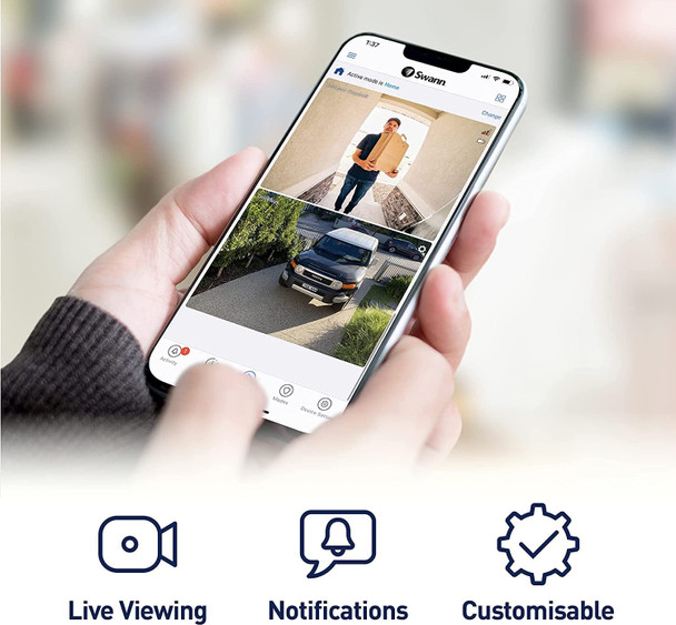 Swann SWIFI-2KICAM-EU 2K Indoor Smart Wi-Fi Security Camera 2-Way Audio White