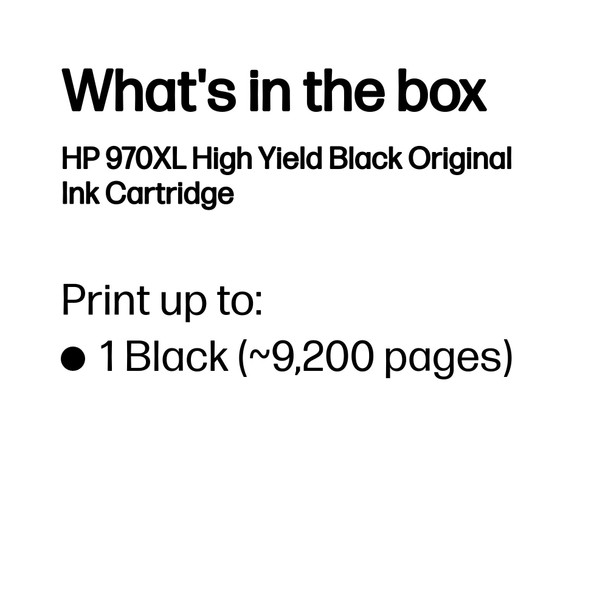 HP 970XL Black High Yield Original Ink Cartridge Officejet Pro X451 X476 X551