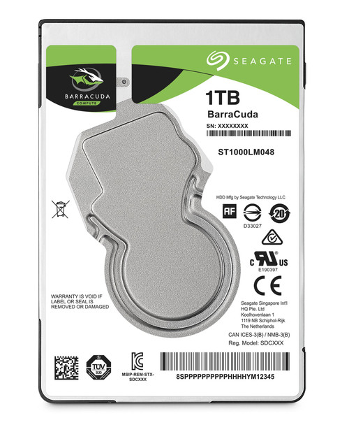 Seagate BarraCuda 1TB 2.5" SATA III Internal HDD 5400RPM 128MB Cache Laptop PC