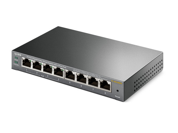 TP-Link 8 Port Gigabit Easy Smart Switch 4 PoE Ethernet Network Hub Metal Black – image 4