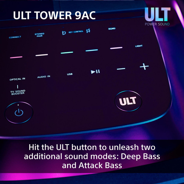 Sony ULT Tower 9AC Party Speaker Bluetooth 360 Sound Karaoke PA System Black – image 4