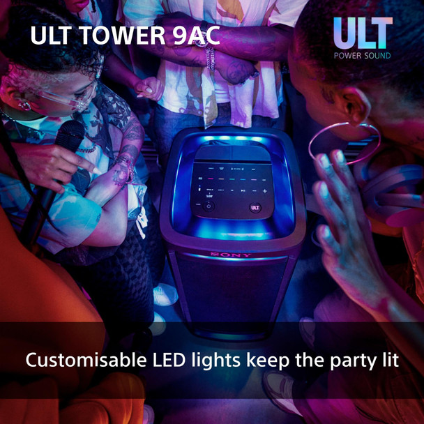 Sony ULT Tower 9AC Party Speaker Bluetooth 360 Sound Karaoke PA System Black