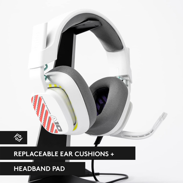 Logitech G ASTRO A10 Gen 2 Wired Gaming Headset 3.5mm for PC Xbox PS5 PS4 White