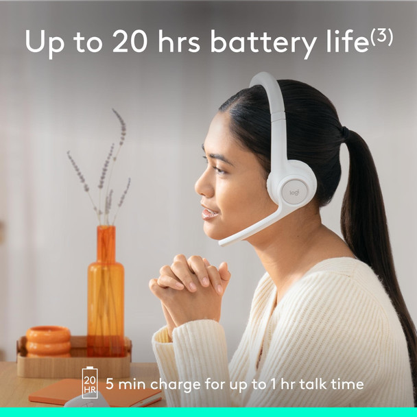 Logitech Zone 300 Wireless Bluetooth On-Ear Headset Noise Cancelling Boom Mic – image 5