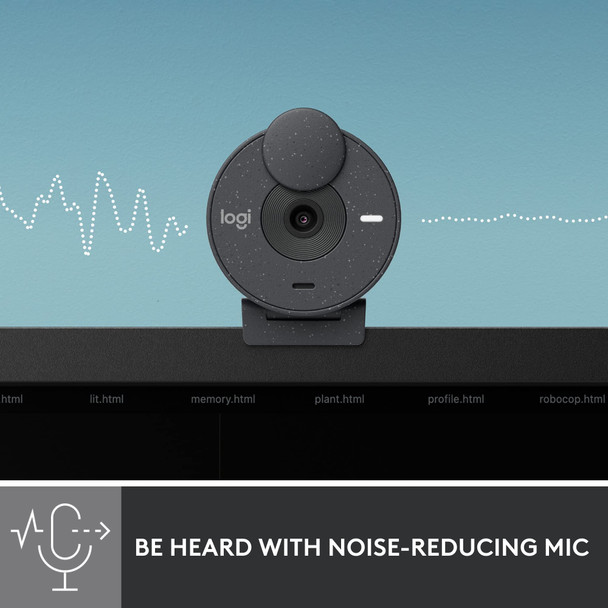Logitech Brio 300 Full HD 1080p Webcam Noise-Reducing Mic USB-C PC Mac Graphite – image 4