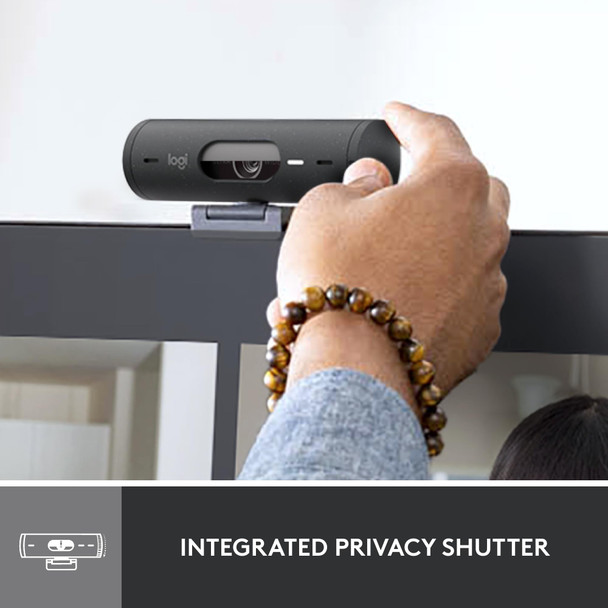 Logitech Brio 500 Full HD 1080p Webcam HDR Auto Light Dual Mic USB-C Graphite – image 8