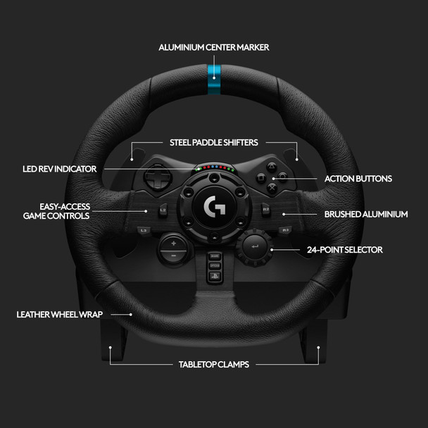 Logitech G G923 TRUEFORCE Racing Wheel and Pedals for PS5 PS4 PC Sim Gaming