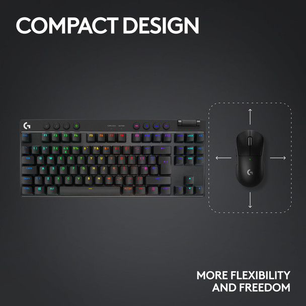 Logitech G PRO X TKL Wireless Mechanical Gaming Keyboard RGB Tactile UK Layout