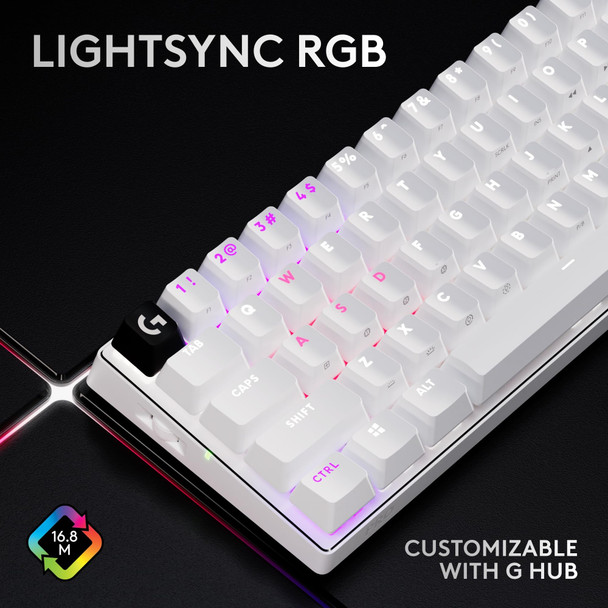 Logitech G PRO X 60 LIGHTSPEED Wireless Optical Gaming Keyboard Tactile White UK