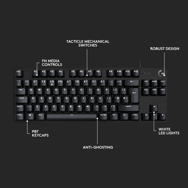 Logitech G413 TKL SE Mechanical Gaming Keyboard Tactile Switches UK Layout PC – image 8