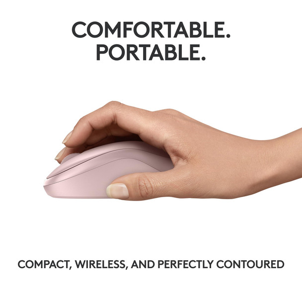 Logitech M240 Silent Wireless Bluetooth Mouse Optical Compact Travel Rose Pink