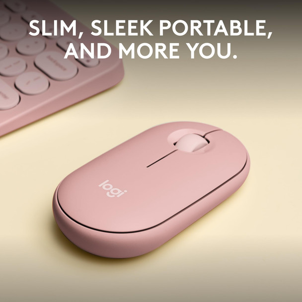 Logitech Pebble 2 M350s Wireless Bluetooth Slim Optical Mouse - Tonal Rose