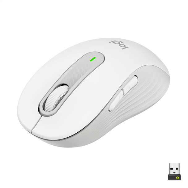 Logitech Signature M650 L Wireless Mouse Large Silent Bluetooth Logi Bolt White