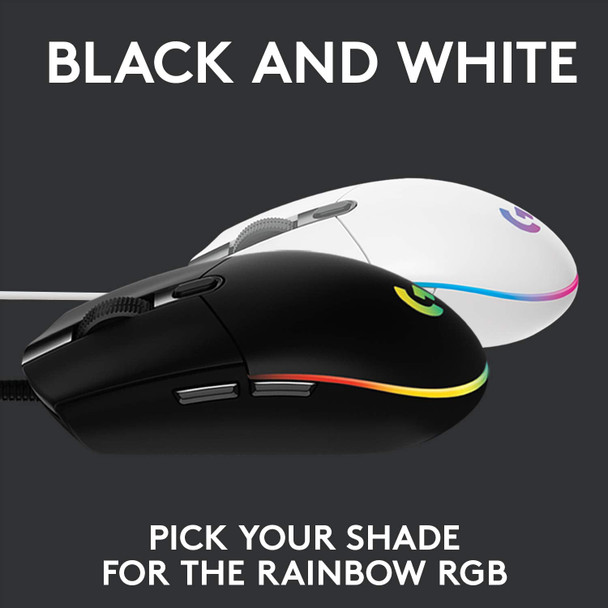 Logitech G203 LIGHTSYNC RGB Wired Optical Gaming Mouse 8000 DPI 6 Button Black – image 7
