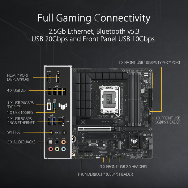 ASUS TUF GAMING B760M-PLUS WIFI II LGA1700 mATX DDR5 Motherboard  – image 7