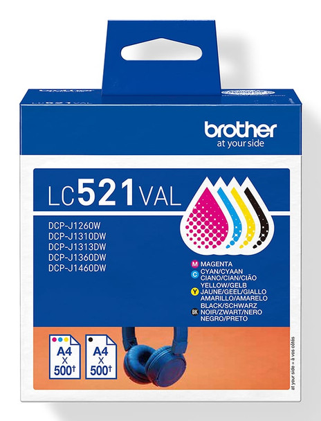 Brother Genuine Ink Cartridge Multipack CMYK Black Cyan Magenta Yellow Pack of 4