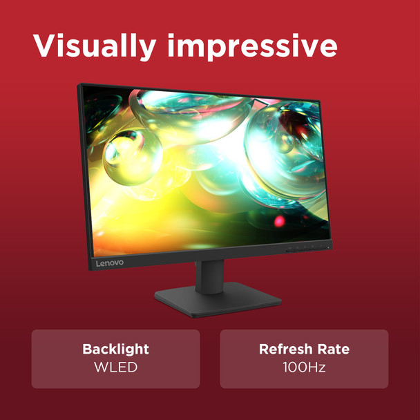 Lenovo 21.5" FHD IPS Monitor 100Hz 1080p PC Display HDMI VGA VESA Tilt Screen