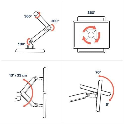 Ergotron LX Dual Stacking Monitor Arm Tall Pole Desk Mount for 2 Screens to 40"